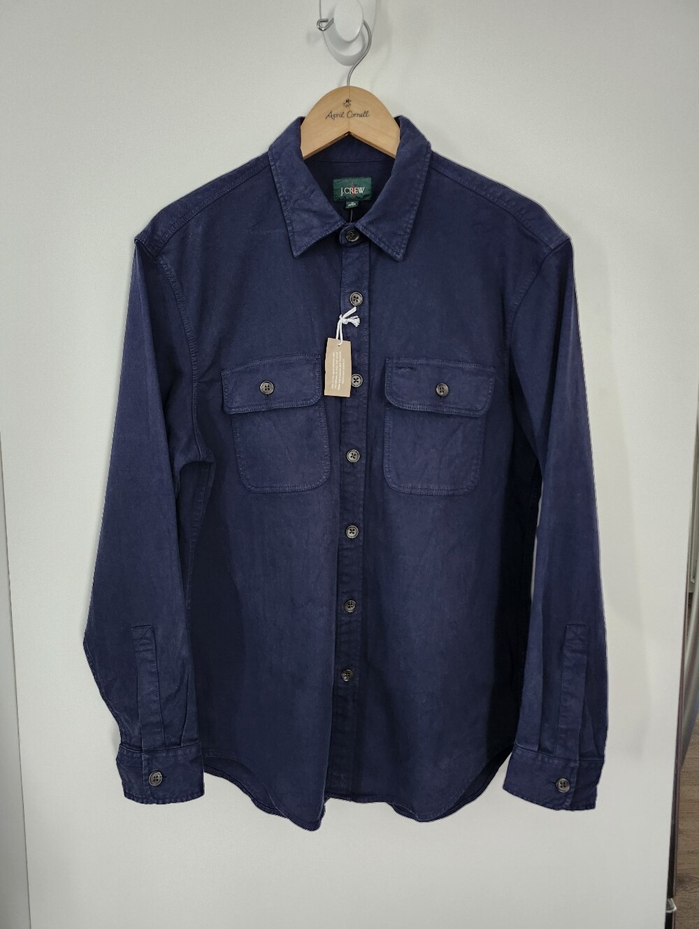 J. Crew Oarsman Navy Washed Twill Heritage Utility Rugged Overshirt Medium NWT
